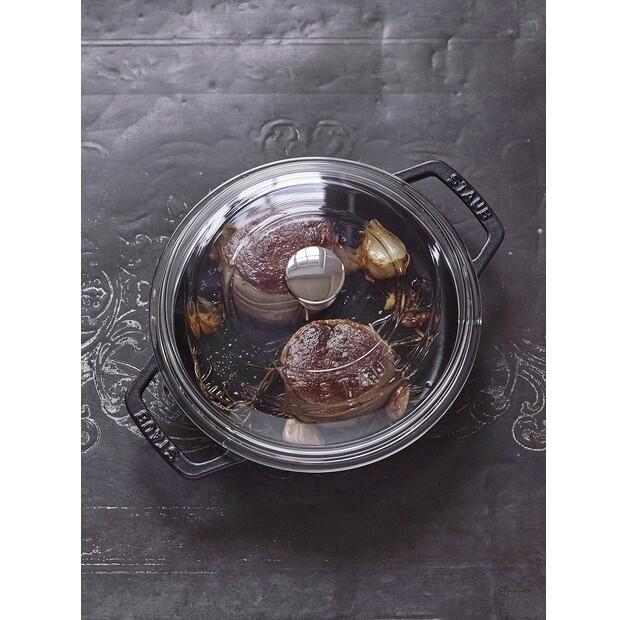 Жаровня Zwilling Staub многофункциональная 28см черная со стеклянной крышкой 3,7л (40501-036-0)