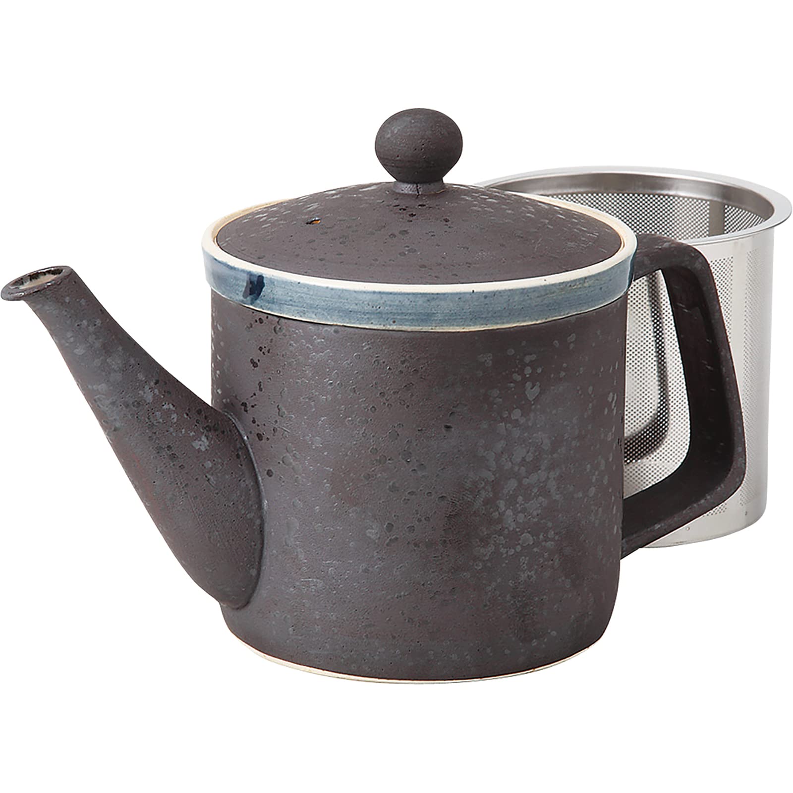 

Hasami Ware Black Ceramic Pattern Stainless Tea Strainer Made in 62811 Pot, Lightweight, (Super Steel, Included), Capacity Approx. 350ml, Japan,