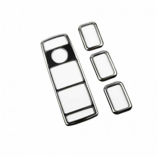 Window Switch Button Garnish Trim 4PCS For Benz GLA CLA 2013- Black Steel