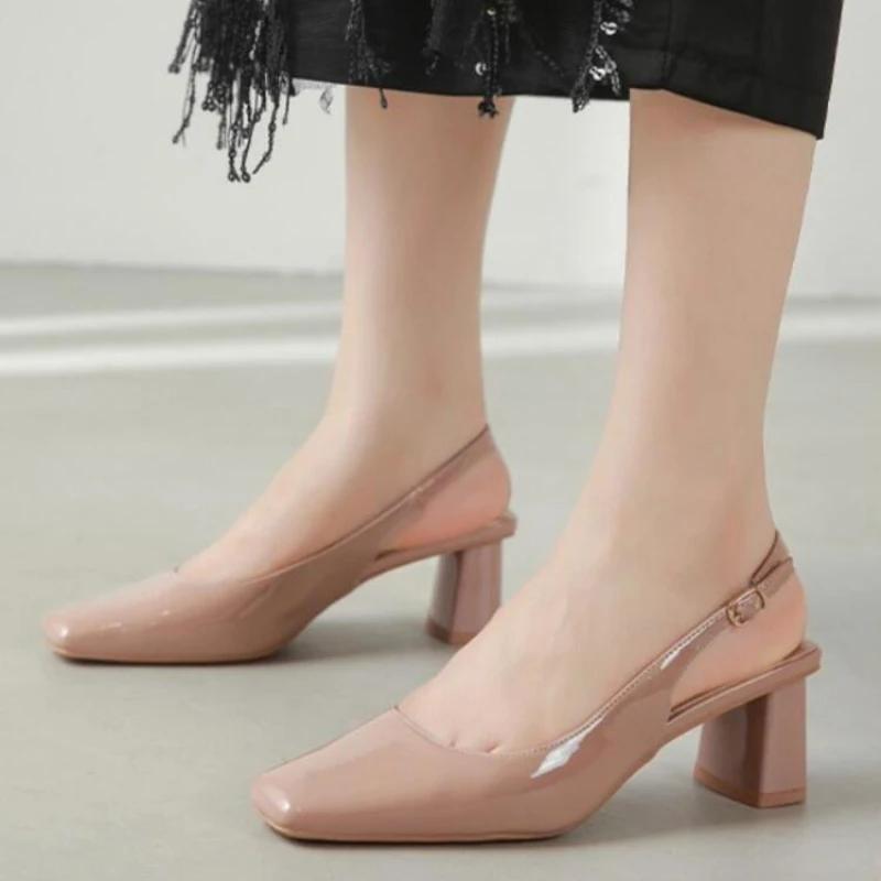 Léto Neformální Móda Hranatá špička Silný podpatek Dámské sandály Nové Sexy Elegantní Banket Pohodlná špička Vysoké podpatky NE:518