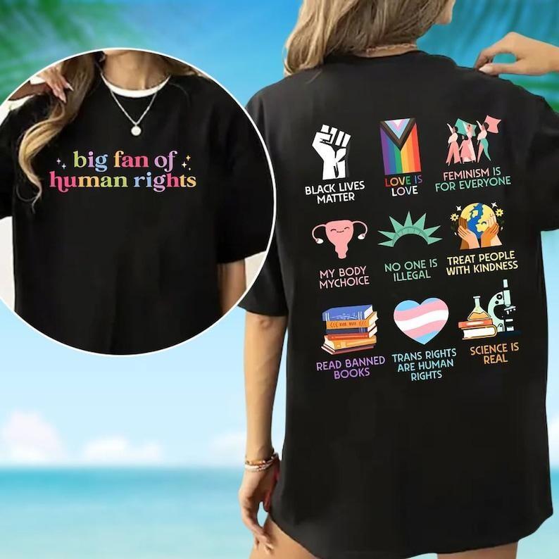 100% Cotton Big Fan Of Human Rights Shirt, FDT Shirt, Human Rights Shirt XXXL