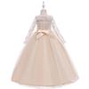 Flower Girl Princess Dress For Weddings Summer Kid Formal Bow Long Gown For School Evening Party Children New Year Cloth LP-227