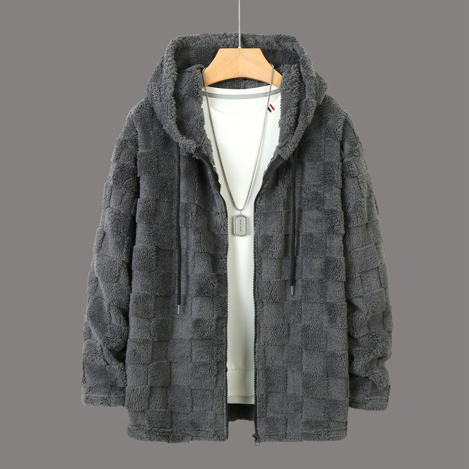 

Мужская зимняя однотонная куртка-толстовка с капюшоном на молнии Мужская повседневная куртка-толстовка XL