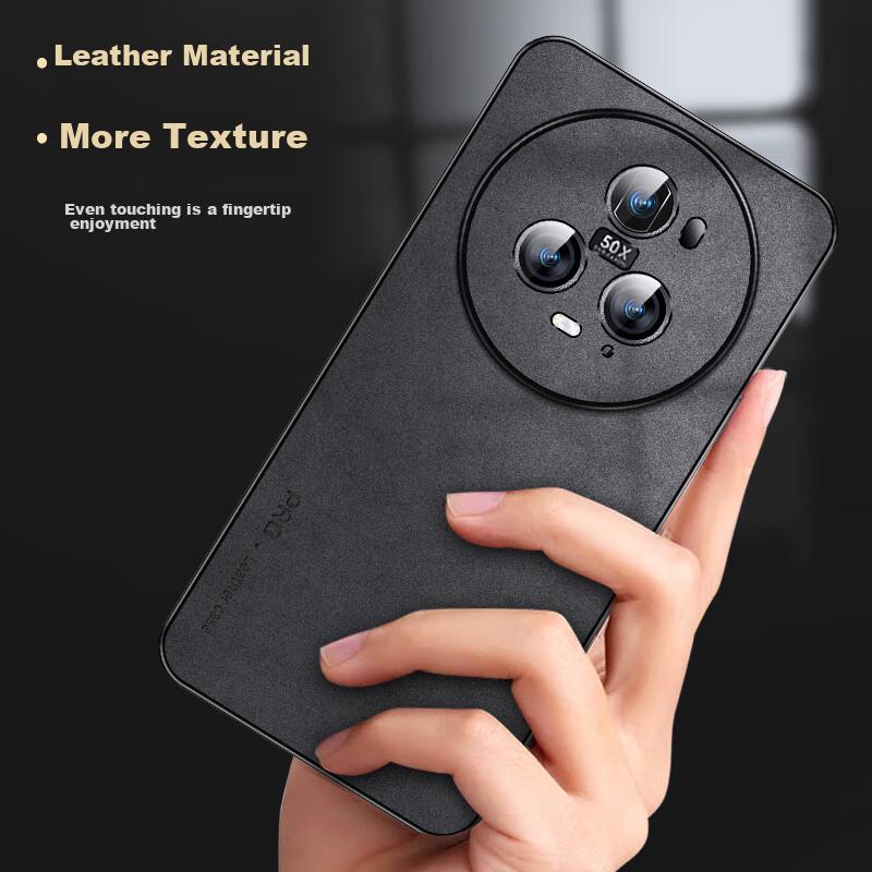 Honor Magic5Pro Phone Case, Huawei Magic5Pro Protective Cover, Shockproof Full-Coverage Soft Case, Simple Luxury Silicone Outern, Black
