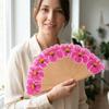 Holzfaltfächer Handgemachter Handfächer Kostümaccessoire Antiker Blumenfächer Für Frauen