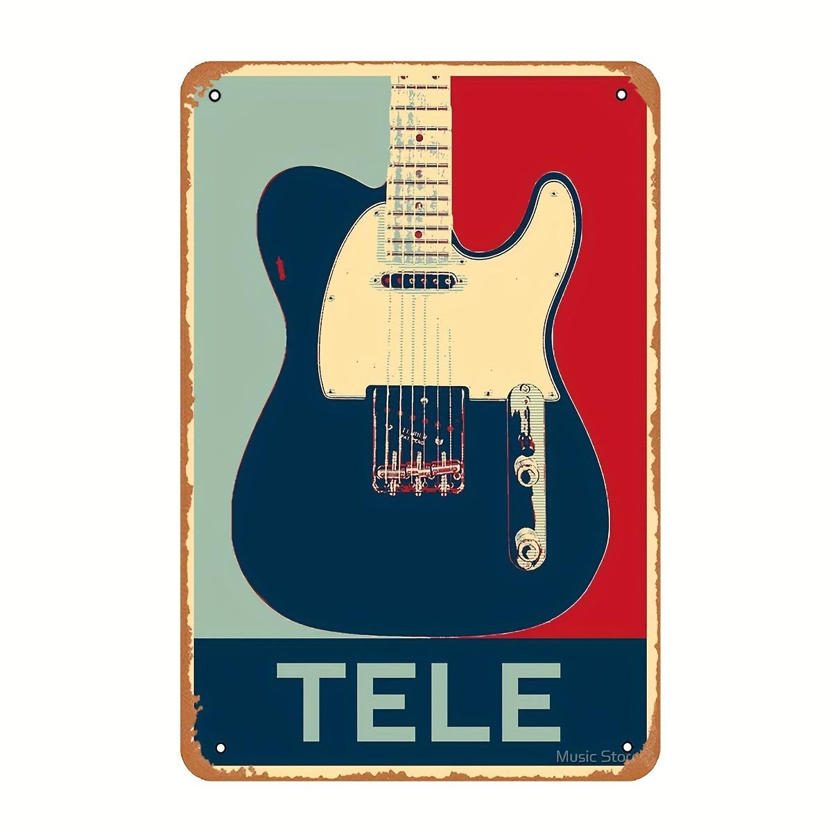

Винтажная металлическая табличка с электрогитарой Telecaster, Железный настенный декор, Предварительно просверлена, Водонепроницаемая, Устойчивая к атмосферным воздействиям, с гравировкой 20x30cm（7.8x11.8inch）