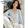 Cardigan sottile da donna a scollo a V
