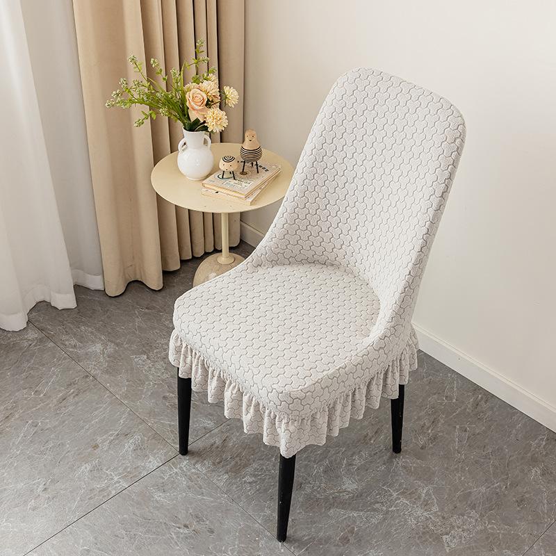 Skirt Curved Dining Chair Cover Simple Household Universal Stool Dustproof Elastic Curved Chair Cover Spot Quick Delivery
