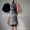 Autumn and winter new imitation fox fur hooded fur vest, women's medium and long slim fur