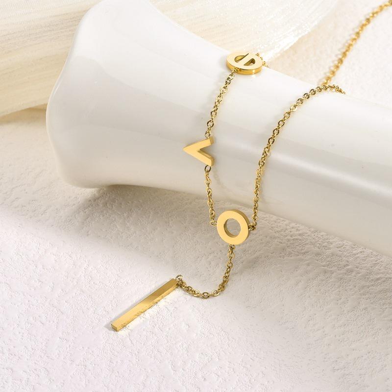Titanium Love Letter Necklace - Fashionable, Versatile, and Elegant Design