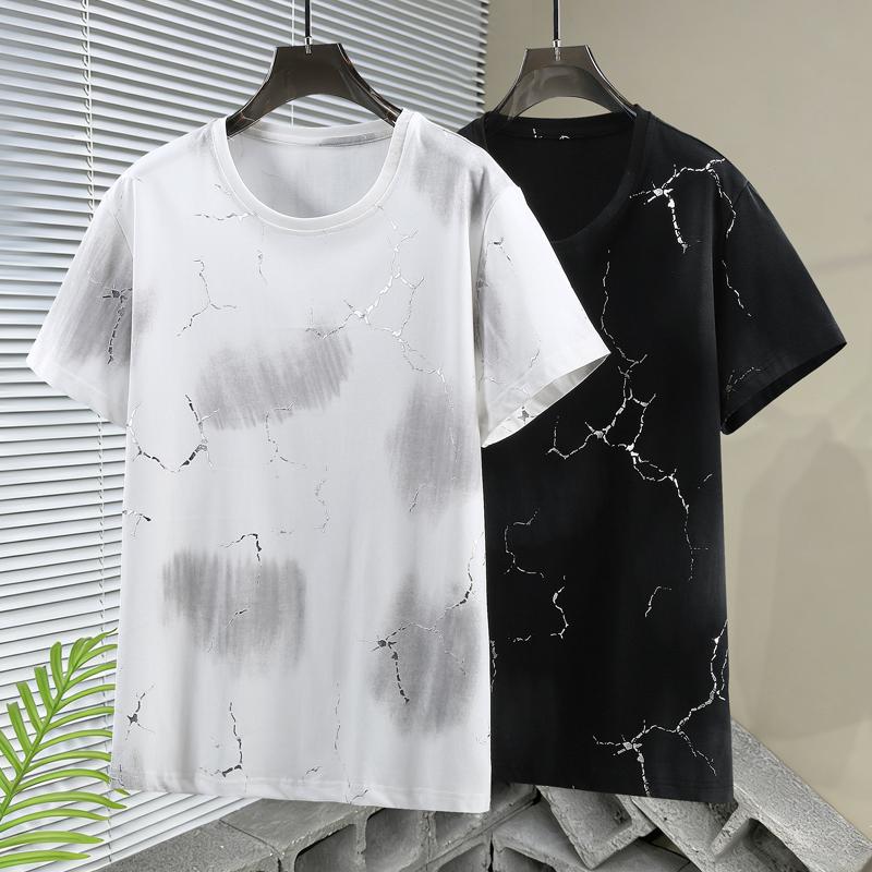 Men's Plus Size Cracked Print T-Shirt – Tie Dye Short Sleeve Casual Tee (Sizes 5XL-11XL) Lightweight Summer Top