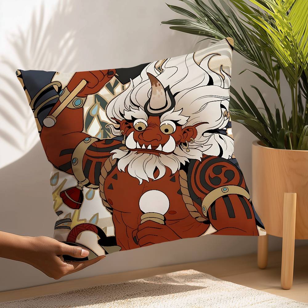 Hot Game Onmyoji Pillow Case Plush Fabric Soft Pillowcase Double Sided Print Cushion Cover Household Gifts