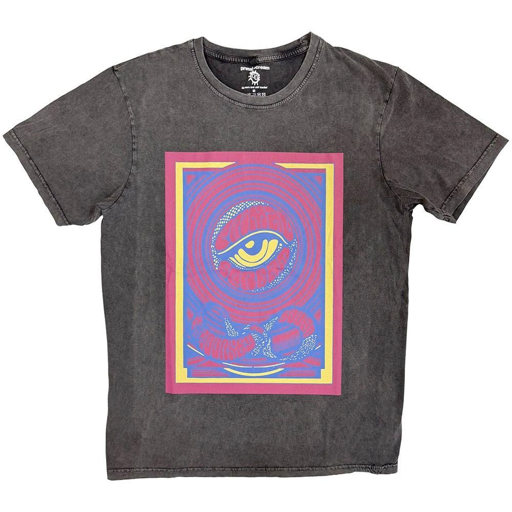 Primal Scream - Psychedelic Eye - Charcoal Grey Stone Wash t-shirt Unisex T-Shirt XXL