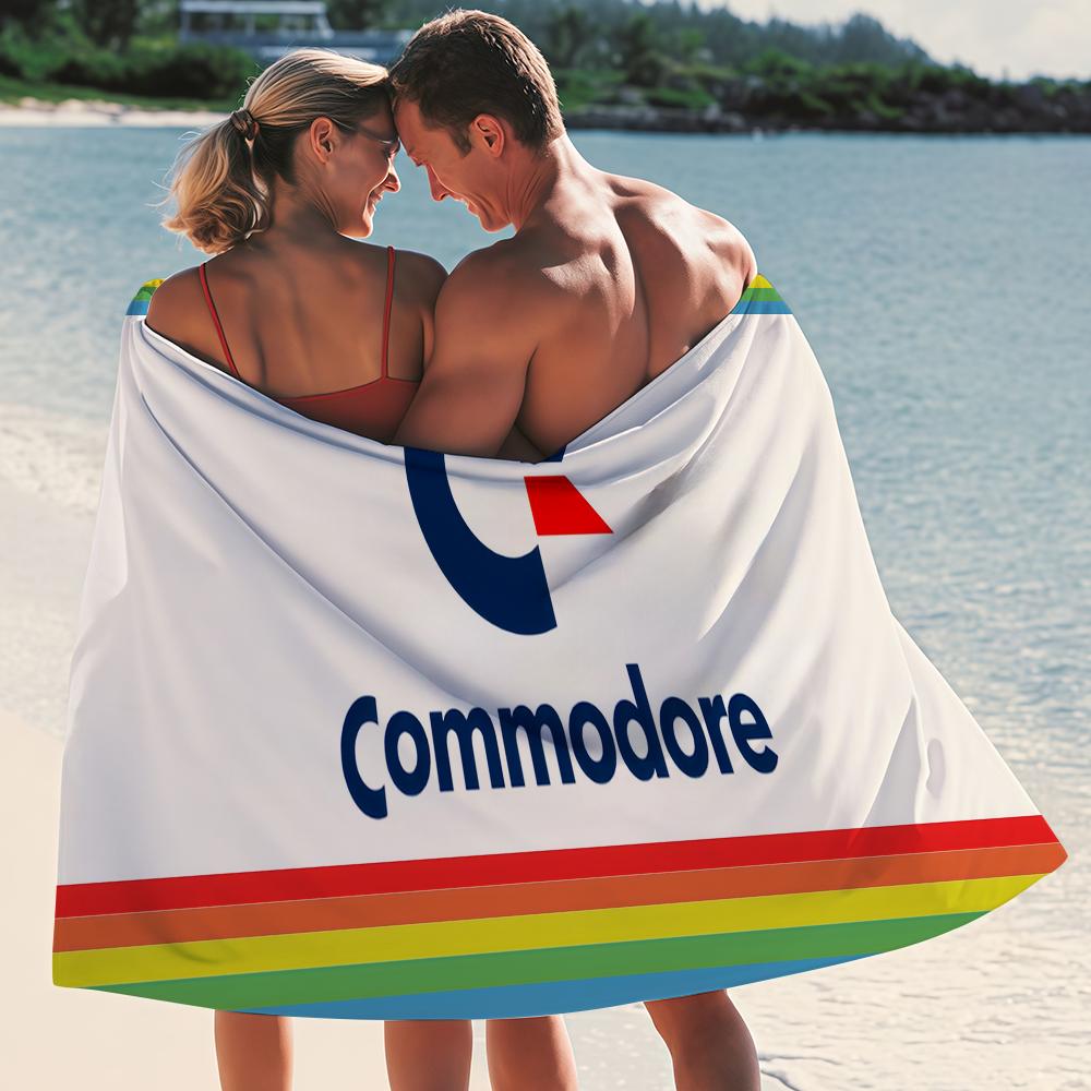 Fashion C-Commodore 64 logo Towel Quick Dry Absorbent Beach Towel for Sports, Fitness, Swimming and Outdoor Activities