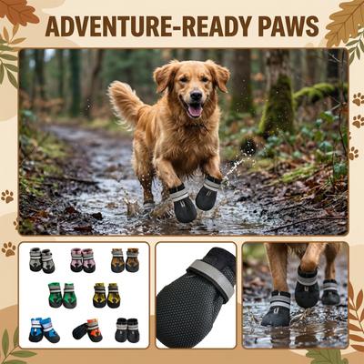 Dog Boots For Dogs Non-,Dog Booties For Outdoor, Dog Shoes For Medium To Large Dogs With Rugged Sole