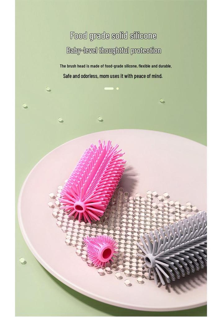 Anpei 360° Rotating Silicone Bottle & Nipple Cleaning Brush Set