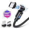 Magnetic Cable Type C Micro USB Cable Phone Charger 540 Degree Rotating Data Cable With LED For Huawei Samsung