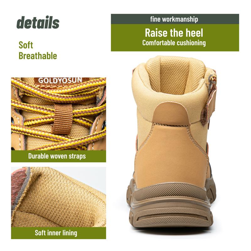 New fashion protective boots Men Safety Shoes Waterproof Work Boots Steel toe shoes Puncture-Proof Indestructible shoes Non-slip