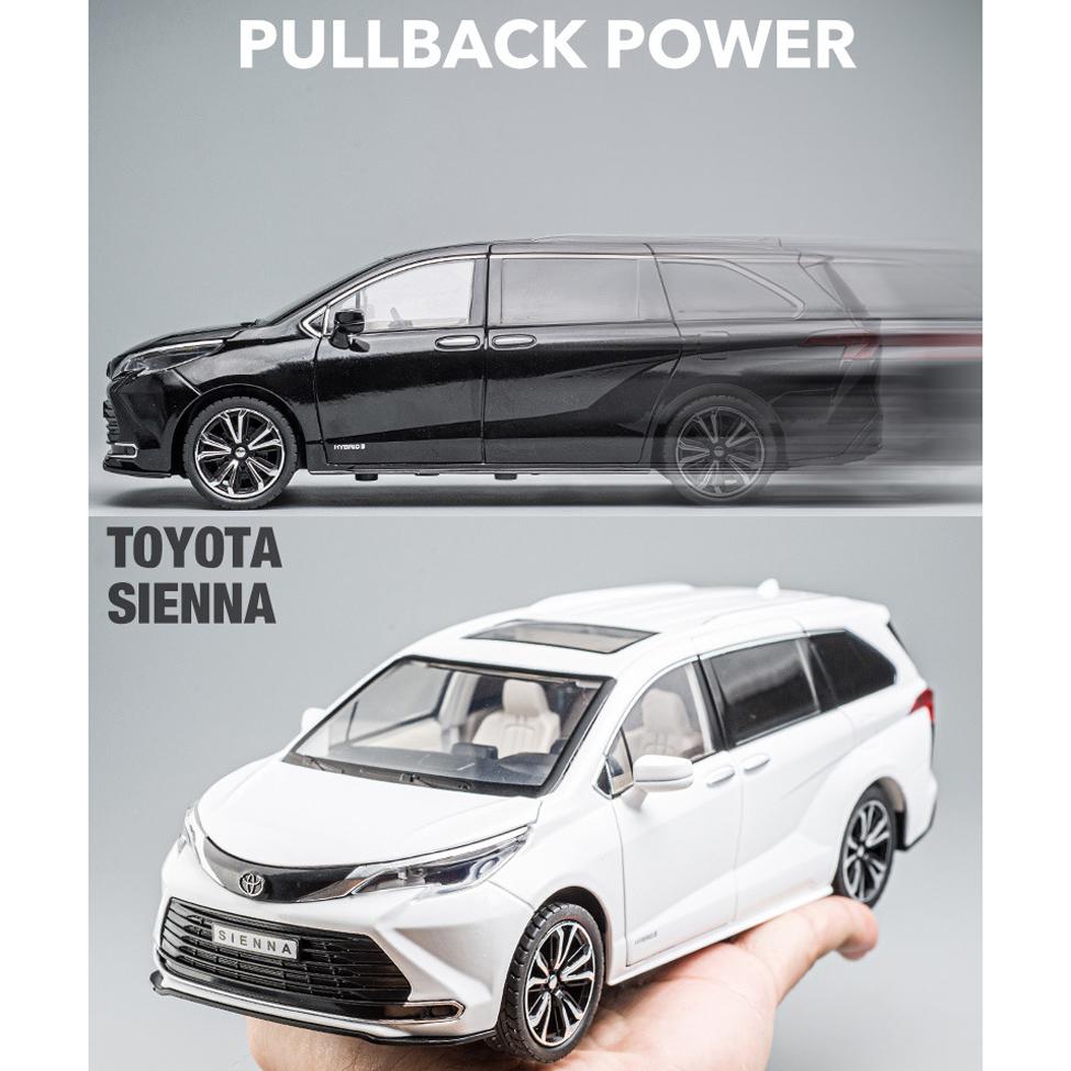 1/24 Scale Sienna MPV Diecast Car Model Toy, Pull Back Toy Vehicle with Sound and Light for Kids Toddler Boys Girls Gift Collection
