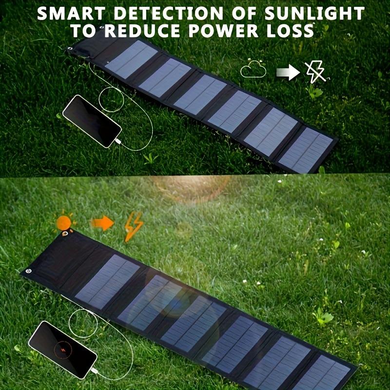 USB Solar Panel Set Foldable Power Bank, Suitable for Outdoor Activities Such As Camping, Hiking, Cycling, Fans, Flashlights, Etc