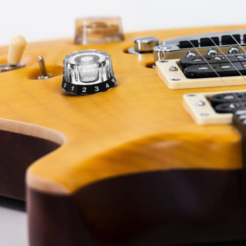 POPETPOP 4-Piece Electric Guitar Knob, Tone Knob, Guitar Volume Knob, Bass Potentiometer Cap, Electric Guitar Volume Knob with Scale, Decorative, Repa