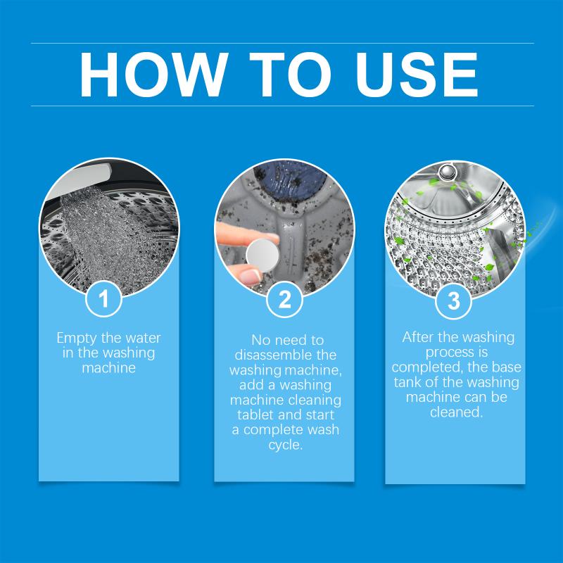 12Pcs Washing Machine Cleaning Effervescent Tablets Deeply Cleans Stubborn Dirt Eliminates Odors Mild No Residue For All Models