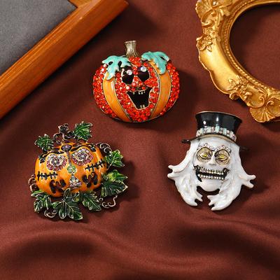 Halloween Zabawna Broszka-Pin Liściasta Dynia Unisex Korsarz