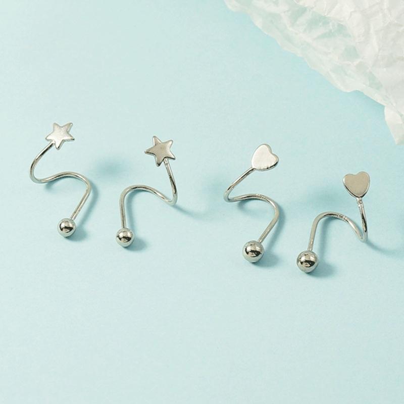 Silberne minimalistische Wickel-Ohrklemmen, Kletterer-Manschetten-Ohrringe für Frauen, Knorpel-Wickel-Ohrringe, hypoallergene Ohrringe