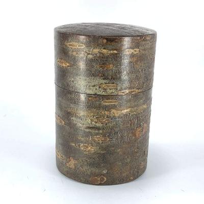 Fujiki Denshiro Shoten Tea Birch Large Marbled Tea Caddy [Kakunodate Denshiro] Caddy, Work,
