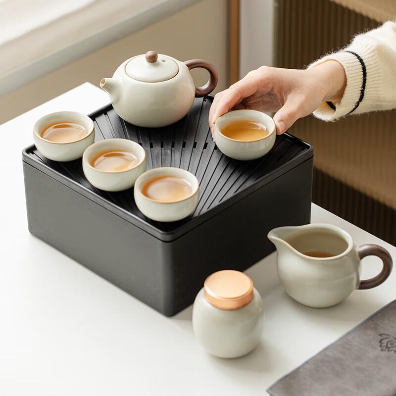 Portable Ru Kiln Travel Tea Set