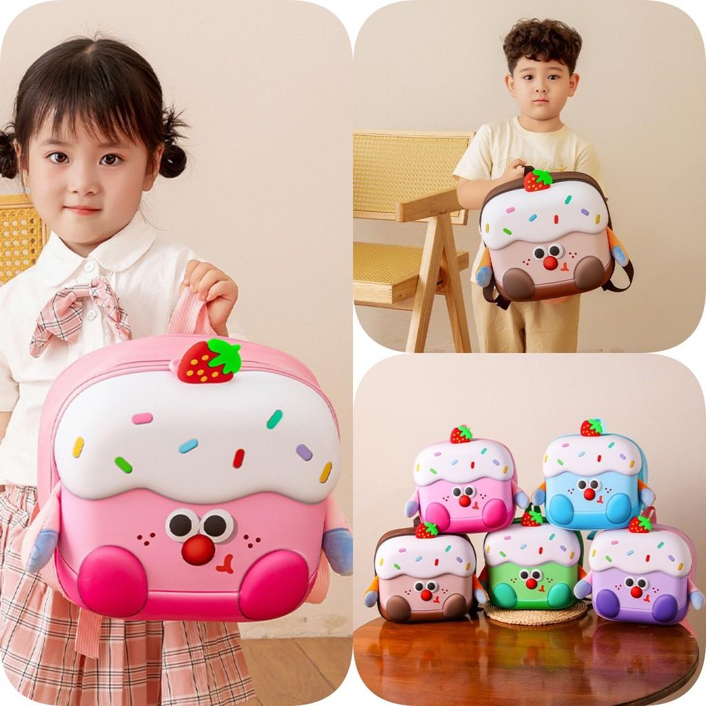 Cute Cake Strawberry Cartoon Children Girls Backpack For School And Outing Use