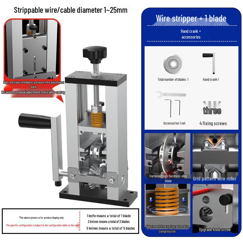 MUFAN High-Precision Automatic Spring-Adjusted Wire Stripping Machine CN plug (adapter included)