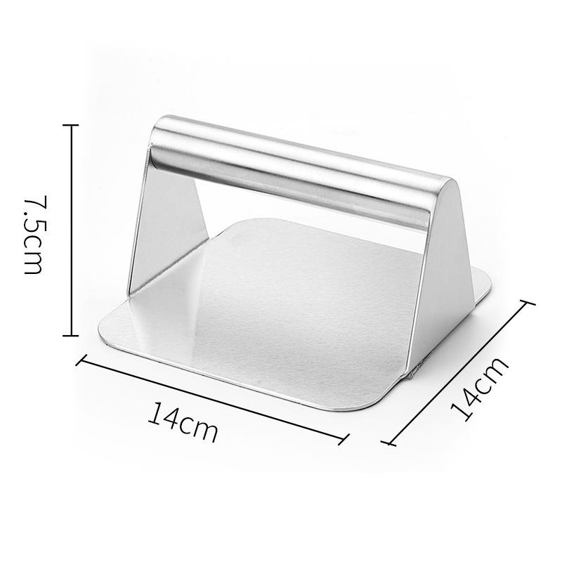 

430 Stainless Steel Hamburger Meat Press Circular Square Burger Meat Press Kitchen Tool Meat Press Plate 1Pc