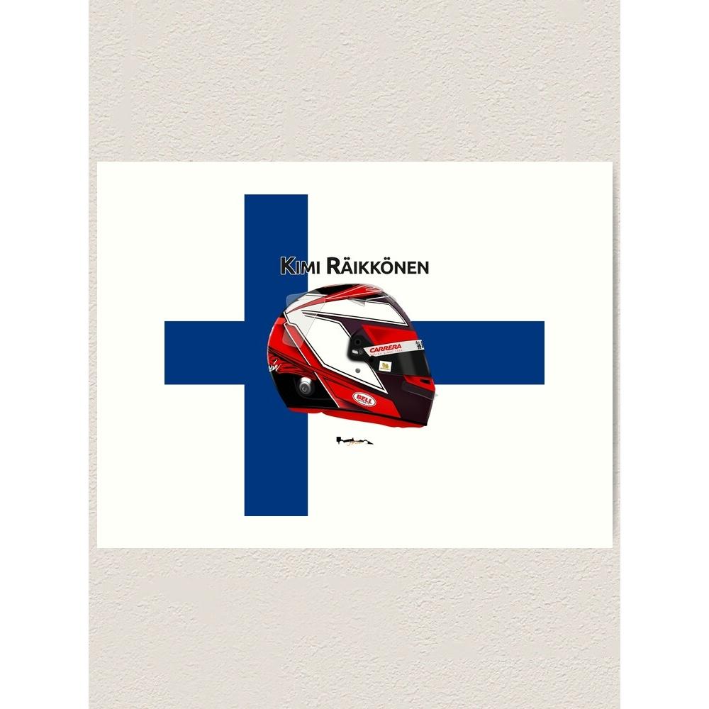 Tapestry of Kimi Raikkonen in the 2019 helmet 75x100