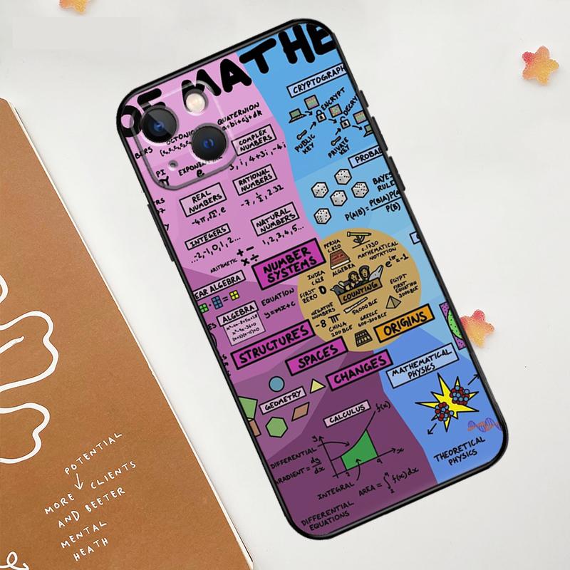 Symbol Math Science Physics Formulas Case For Apple iPhone 16 15 14 13 12 11 Pro Max Mini XR 15 16 Plus 16e Protective Cover