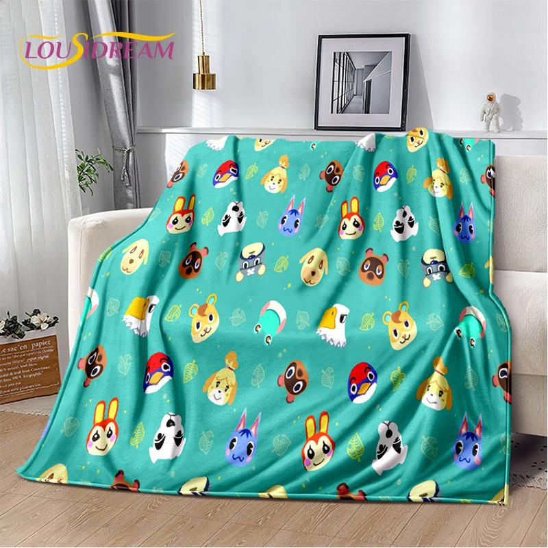 Manta de dibujos animados de Animal Crossing New Horizons, manta suave para el hogar, dormitorio, cama, sofá, Picnic, viaje, oficina, manta para niños