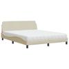 VidaXL Lit avec matelas crème 160x200 cm tissu 3208429