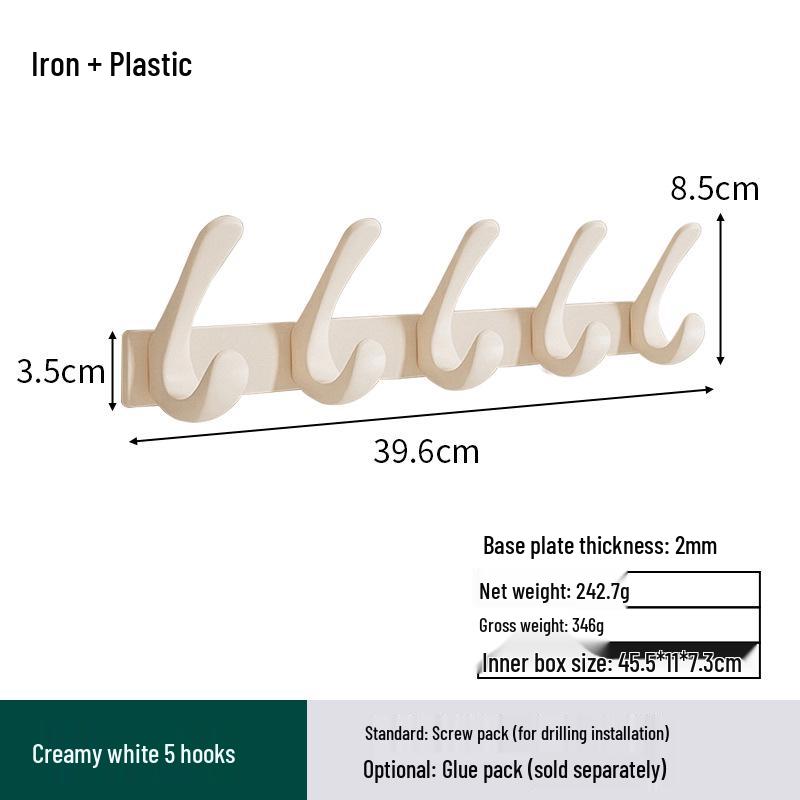 Space Aluminum No-Drill Clothes Hook for Bedroom/Bathroom Doors