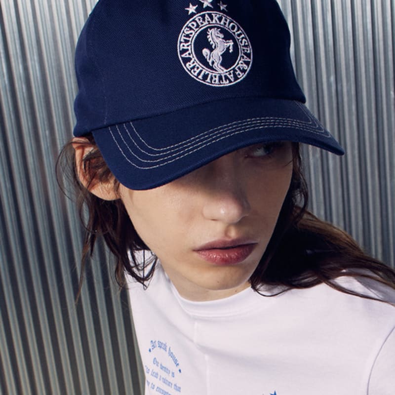 

ART SPEAK HOUSE HORSE SYMBOL 5PANEL cap, PRUSSIAN BLUE FREE