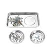 3 Pcs Magnetic Parts Tray Set, Stainless Steel Heavy Duty Square And Round Extra Strong Magnetic Tool Trays Holder
