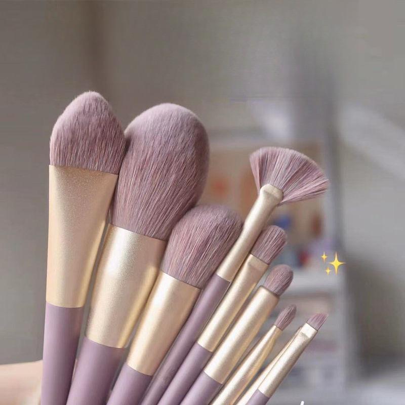 10Pcs Set Makeup Brush and Storage Bag Multi-Functional Makeup Brush Set Soft Fur Eyeshadow Powder Concealer Beauty Brushes