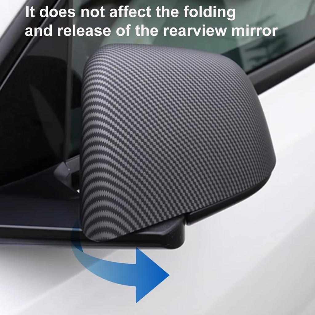 Side Mirror Cover Replacement for Tesla Model Y 2020 2021 2022 2023 2024 Outside Rearview Mirror Cap Exterior Accessories ABS Matte Carbon Fiber