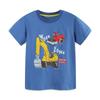 European Style Boys' Summer Cotton Set - Short-Sleeved Tee with Cartoon Car Print