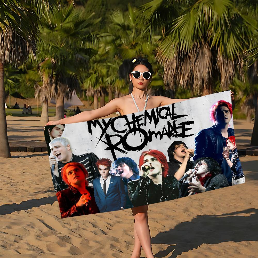 Rock Band My Chemical Romance Beach Towel for Girl Microfiber Quick Dry Sand Free Beach Yoga Spa Gym Pool