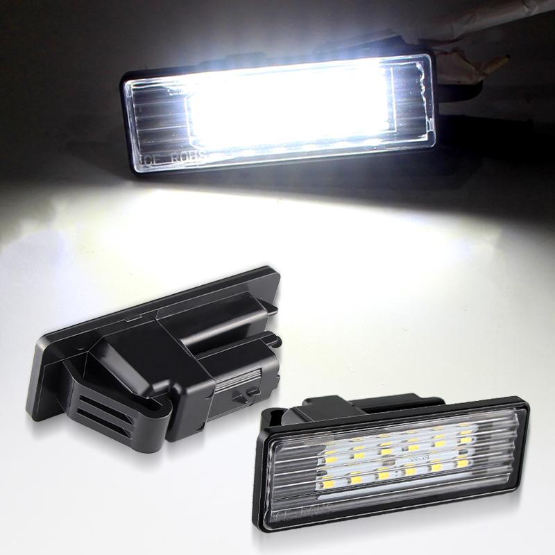 

2pcs LED License Number Plate Light Canbus For Peugeot 406/407/508/607 Citroen Berlingo/C2/C3/C4/C5 II/C6/C8 Car Accessories