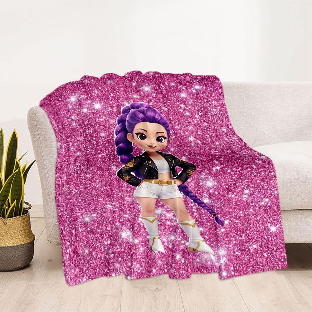 K-pop Fashion Fusion Blanket Soft Warm Cozy Perfect for Couch Bedding Livingroom All-Season Use Playful Design Perfect Gift for Relatives and Friends