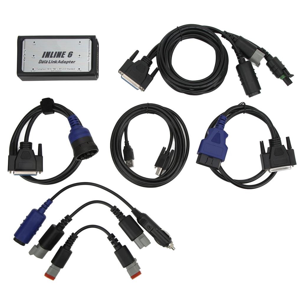 For INLINE 6 Data Link Adapter Kit Heavy Duty Diagnostic OBD2 Scanner for Cummins Engine J1939 J1708
