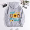 Women's Hooded Fashion Print Sweater with Wrap Collar and Velvet Lining for Autumn/Winter European & American Style