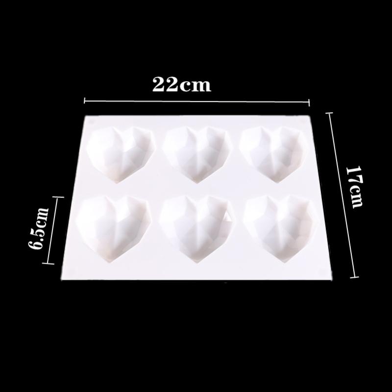 Large Love Silicone Chocolate Mold Birthday Fudge Chocolate Baking Mold 3D Diamond Love Soap Mold Decorating Cake Mold