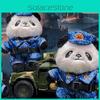 Army Panda Navy Plush Keyring Embroidered Details Animal Enthusiasts